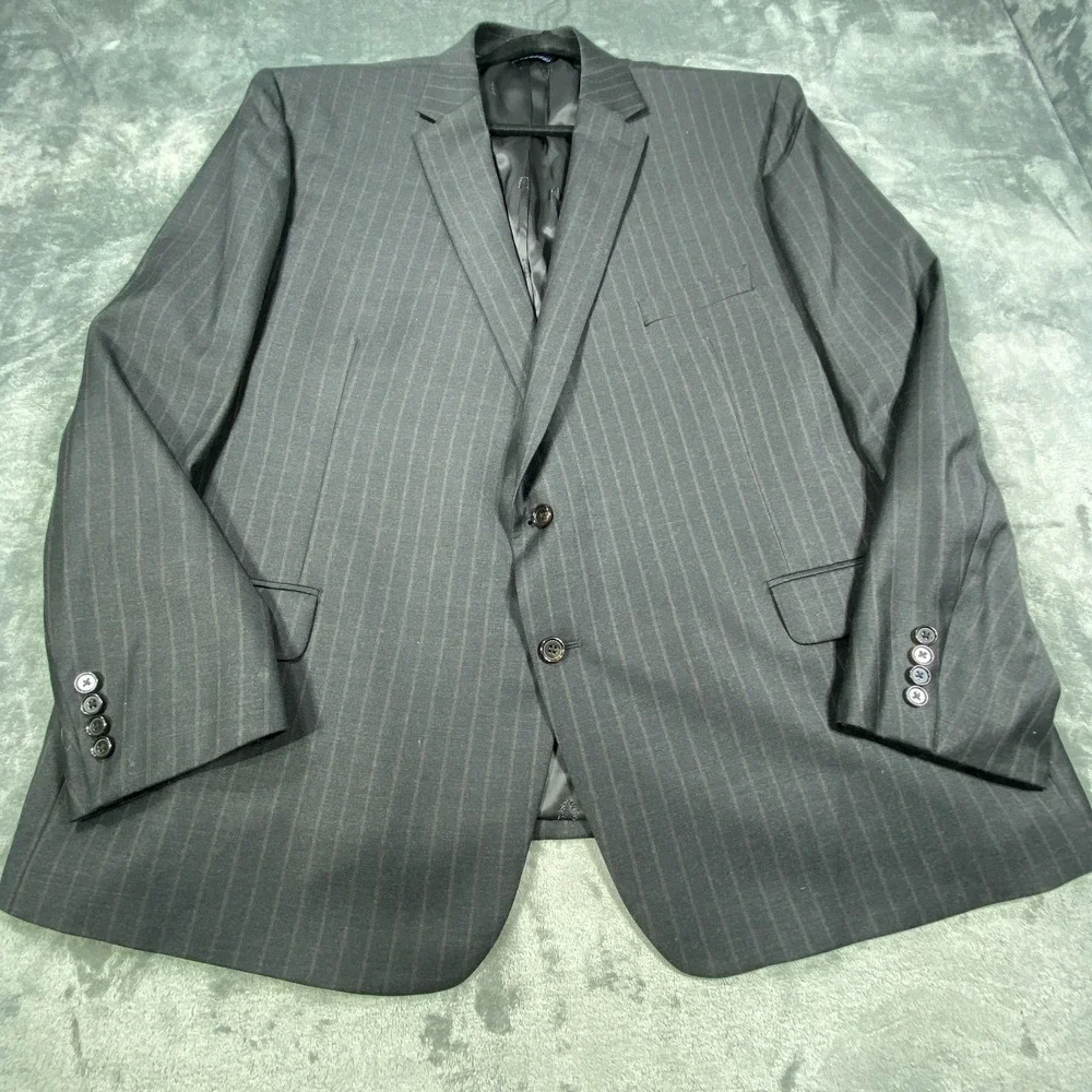 Ralph‎ Lauren Blazer Size 54R Sport Coat Jacket Wool Black Label Striped Suit